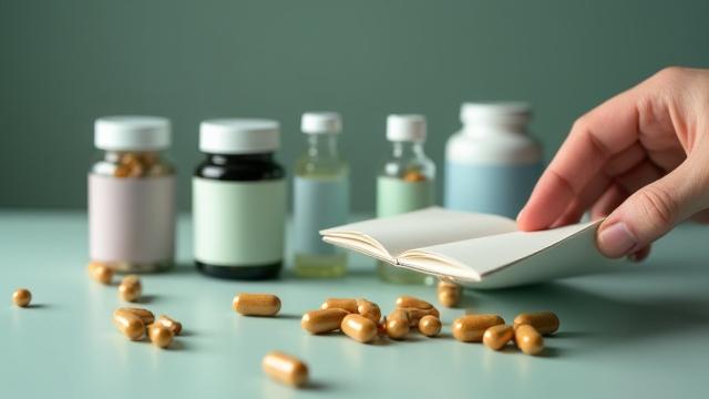 Man looking at supplements